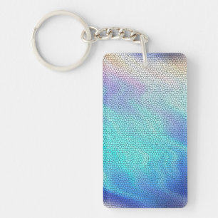 Porte-clés Joli Aqua bleu violet pastel carrelage mosaïque