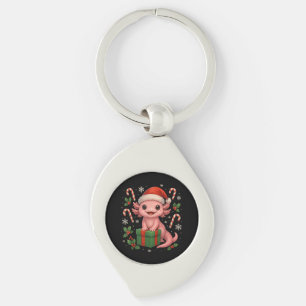 Porte-clés Joli Axolotl Père Noël Noël Bonbon Drôle