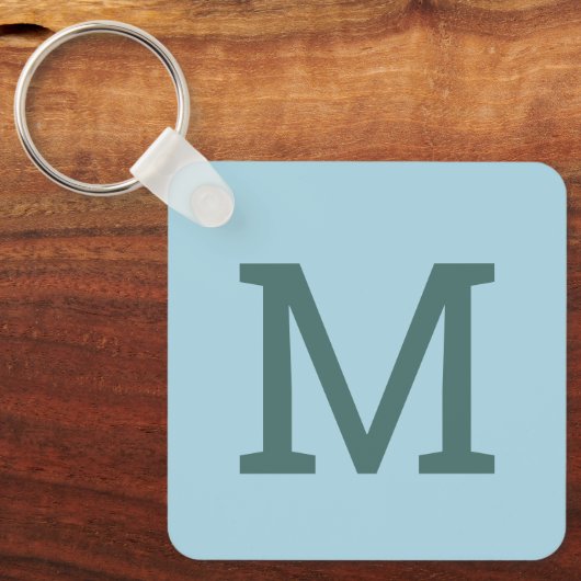 Porte-clés Joli bleu clair simple Monogramme Porte - clé init (Recto)