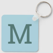 Porte-clés Joli bleu clair simple Monogramme Porte - clé init (Dos)