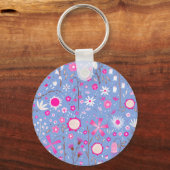 Porte-clés Joli bleu Fleur sauvage botanique Floral (Recto)
