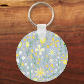 Porte-clés Joli bleu Fleur sauvage botanique Floral (Recto)