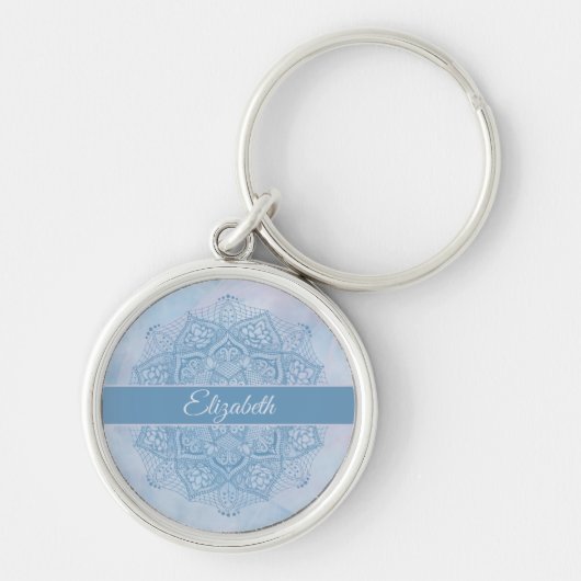 Porte-clés Joli bleu Sacré Lotus Fleur Fleur de fleurs Mandal (Devant)