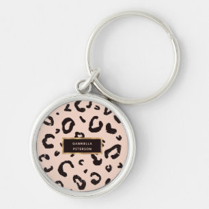 Porte-clés Joli cadre léopard rose or