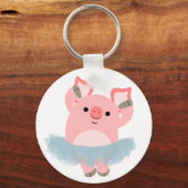 Porte-clés Joli caricature Ballerina Pig Porte - clé (Recto)
