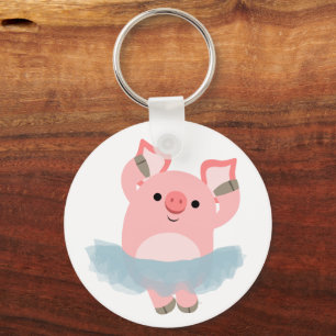 Porte-clés Joli caricature Ballerina Pig Porte - clé