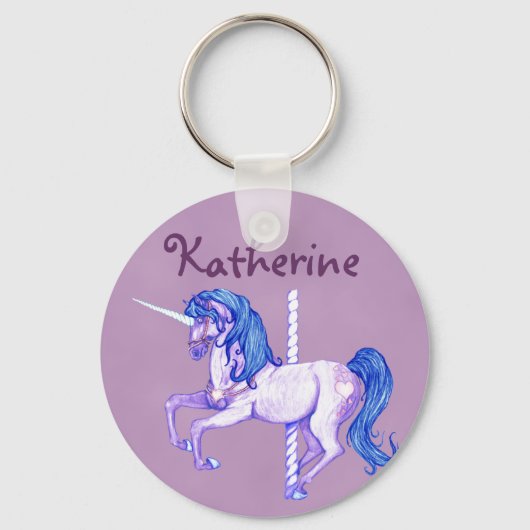 Porte-clés Joli Carousel Unicorn Art (Recto)