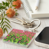 Porte-clés Joli champ de tulipes roses (Devant Droit)