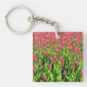 Porte-clés Joli champ de tulipes roses (Devant)