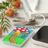 Porte-clés joli champignon rouge (Devant droit)
