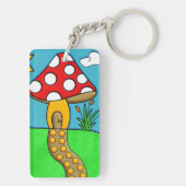 Porte-clés joli champignon rouge (Dos)