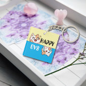 Porte-clés Joli Chat Cartoon Triste, Amusant & Simple Personn