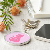 Porte-clés Joli chat fille rose sur mesure (Côté)