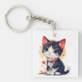 Porte-clés Joli Chat Kawaii pour les Amoureux des Chats (Devant)