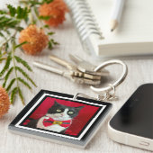 Porte-clés Joli chat smoking pour Noël (Devant Droit)
