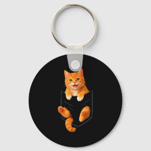 Porte-clés Joli chat tigré orange drôle chat de poche papa ma