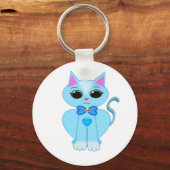Porte-clés Joli chaton bleu clair élégant (Recto)