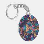 Porte-clés Joli chic fleurs abstraites arrière - plan (Devant gauche)