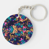 Porte-clés Joli chic fleurs abstraites arrière - plan (Dos)