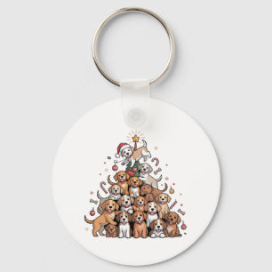 Porte-clés Joli chien d'arbre de Noël de Noël  
