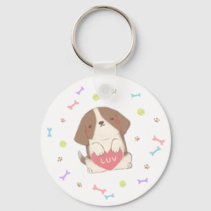 Porte-clés Joli chiot avec l'illustration de LUV