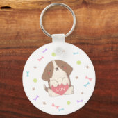 Porte-clés Joli chiot avec l'illustration de LUV (Recto)