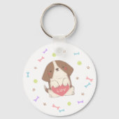 Porte-clés Joli chiot avec l'illustration de LUV (Verso)
