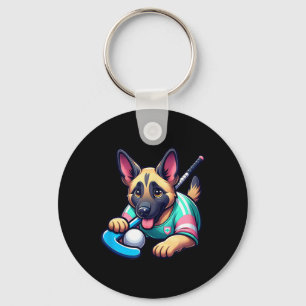 Porte-clés Joli chiot Berger allemand mascotte de hockey sur