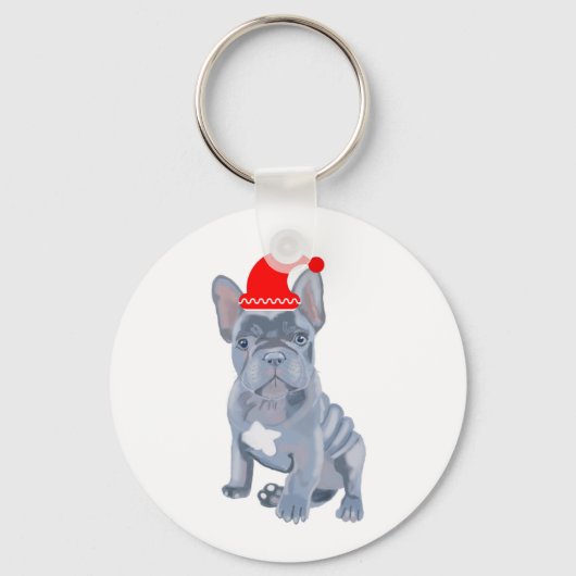 Porte-clés Joli chiot Bouledogue Français (Recto)