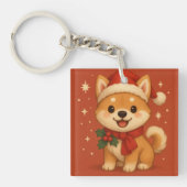 Porte-clés Joli chiot de Noël (Devant)