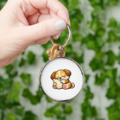 Porte-clés Joli chiot endormi avec un oreiller (Main)