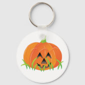 Porte-clés Joli Citrouille d'Halloween Jack-O-Lantern (Recto)