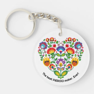 Porte-clés 💗Joli cœur en Wycinanki polonais folklorique