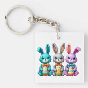Porte-clés Joli, coloré 3 lapin de Pâques