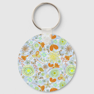 Porte-clés Joli coloré fleurs sans soudure motifs jettent pil