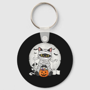 Porte-clés Joli costume de momie de chat noir pour Halloween