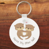 Porte-clés Joli Couple de Loutres, Ma Moitié de Loutre (Recto)