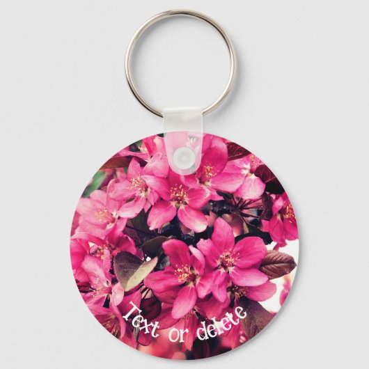 Porte-clés Joli Crabappé rose Fleurs Fleurs Personnalisées (Recto)