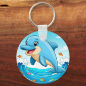 Porte-clés Joli Dauphin de Dauphin Dessiné dans l'eau (Verso)