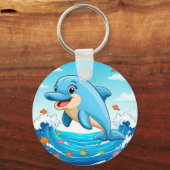Porte-clés Joli Dauphin de Dauphin Dessiné dans l'eau (Recto)