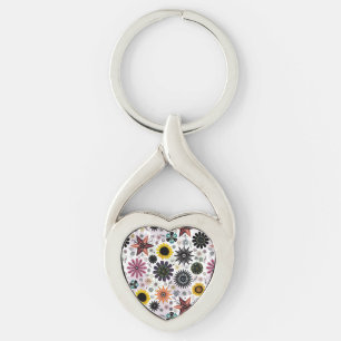 Porte-clés Joli design floral coloré