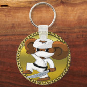 Porte-clés Joli dessin animé Cheburashka ours avec épée (Recto)