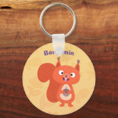 Porte-clés Joli dessin animé d'écureuil roux (Recto)
