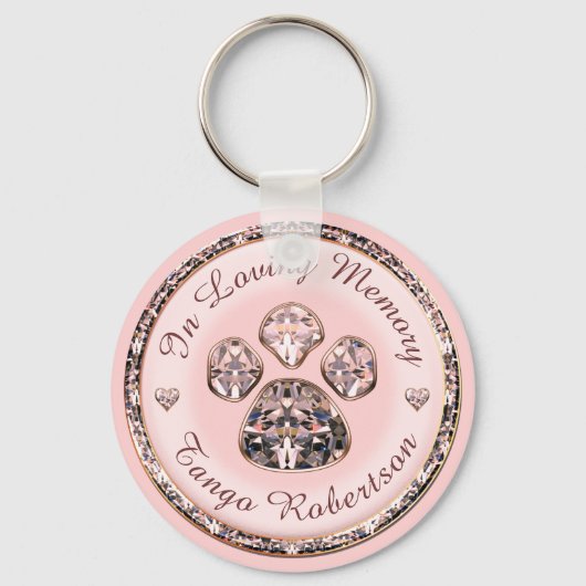 Porte-clés Joli Empreinte de patte rose (Recto)