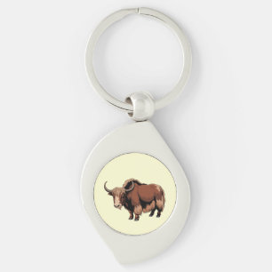 Porte-clés Joli et adorable Yak marron