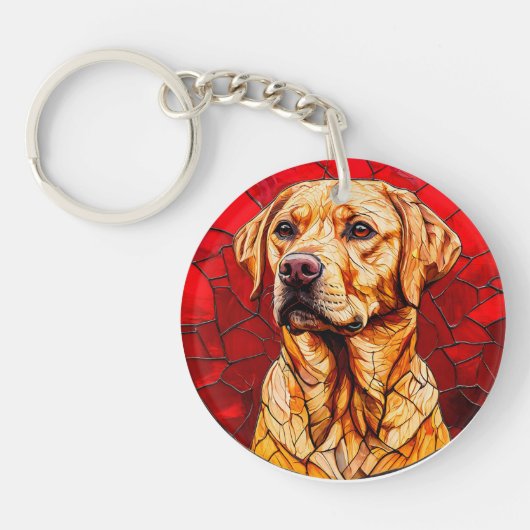 Porte-clés Joli et drôle labrador (Devant)