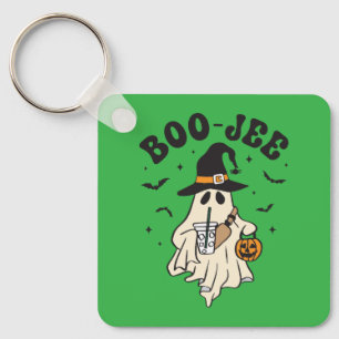 Porte-clés Joli fantôme boo avec café glacé