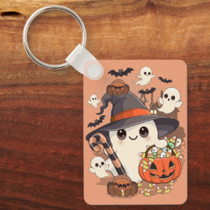 Porte-clés Joli fantôme d'Halloween de style Kawaii