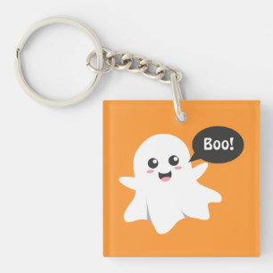 Porte-clés Joli fantôme qui fait Boo, Joyeux Halloween