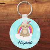 Porte-clés Joli fentes Brown, Méditant sur un nuage (Recto)